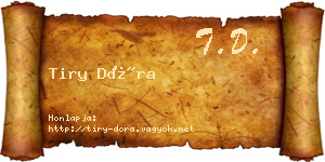 Tiry Dóra névjegykártya